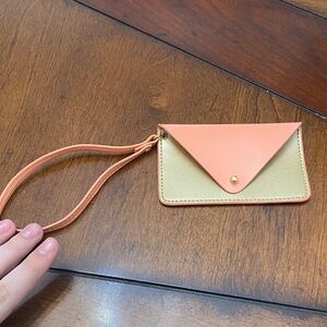 Minor History Peach and Gold Wristlet Card Holder
